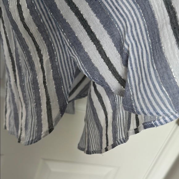 NWT Michael Kors Navy and White Striped Blouse - Picture 6 of 9